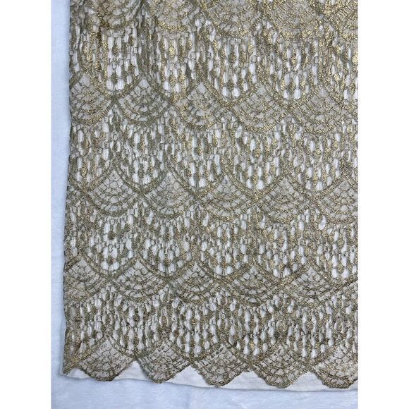 Chico's Ecru Lace Foil Tank Top Size 0 New With Tags - Picture 2 of 10